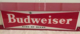 Rare 1940s BUDWEISER BEER King of Beers Metal Lighted Advertising Sign 48”x5” 7