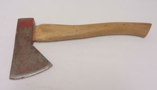 Vintage Axe Hatchet Single Bit Head Throwing Hewing Logging Curved Handle Tool