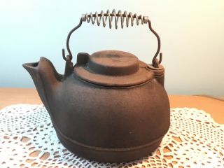 Vintage Wagner Ware Cast Iron Teapot/steamer Made In Usa