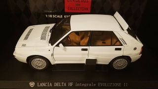 Kyosho Lancia Delta Hf Integrale Evoluzione Ii White No.  08341w 1:18 Diecast - Rare