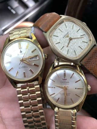 Three Vintage Watches.  Wittnauer Buren And Waltham