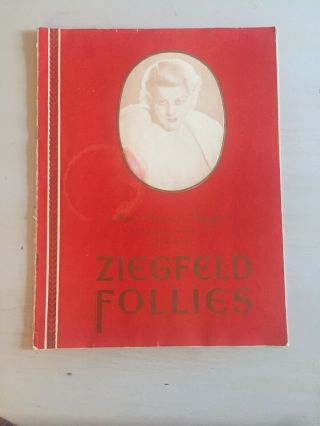 Vintage 1934 Ziegfeld Follies Program Billy Burke Mrs Florenz Ziegfeld