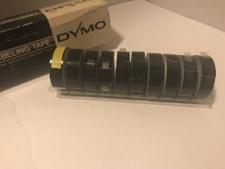 Vintage Dymo - Mite Chrome Tape Writer M - 22 Label Maker,  12 Rolls Of Tape 5