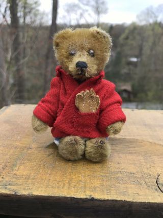 Antique 5” Schuco Teddy Bear In Great Outfit