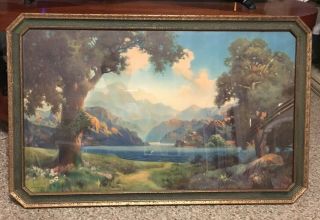 Glorious Vista R Atkinson Fox Vtg 1920s Framed Color Lithograph Print 32x20