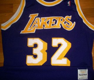 1987 - 88 La Lakers Johnson Authentic Game Jersey Sz 46 Sand Knit Berlin Wi Rare