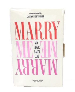 Kate Spade Rare Emmanuelle Marry Me My Love Book Clutch Wedding Belles Bag Nwt