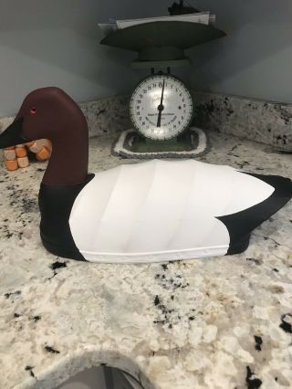 Nick Sapone Canvasback Duck Decoy,  Wanchese Nc,  Signed,  Canvas Over Wire