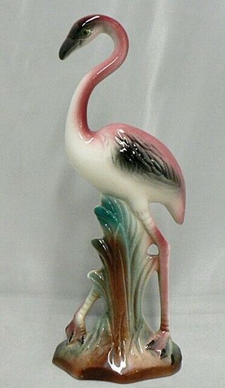 Vintage Ceramic Pink Flamingo Figurine