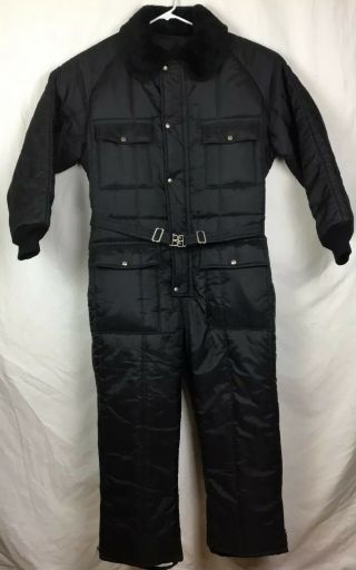 Vintage Walls Blizzard Pruf Black Snow Snowmobile Suit Coveralls Mens Xl