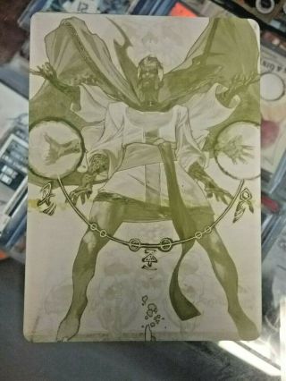 2018 Marvel Masterpieces Avengers Doctor Strange Yellow Printing Plate 1/1 Rare