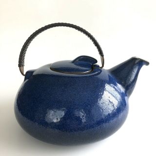 Vintage Heath Pottery Sausalito California Moonstone Blue Teapot