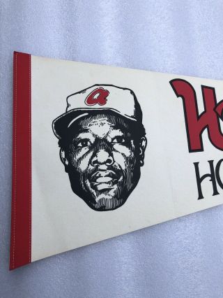 Vintage Hank Aaron Atlanta Braves Home Run King Full Size Pennant 2