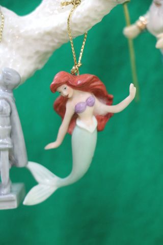 Rare Lenox Disney Princess Ariel Little Mermaid Under The Sea Tree & Ornaments 12