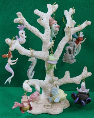 Rare Lenox Disney Princess Ariel Little Mermaid Under The Sea Tree & Ornaments 6