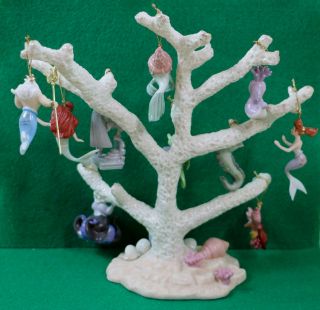 Rare Lenox Disney Princess Ariel Little Mermaid Under The Sea Tree & Ornaments 7