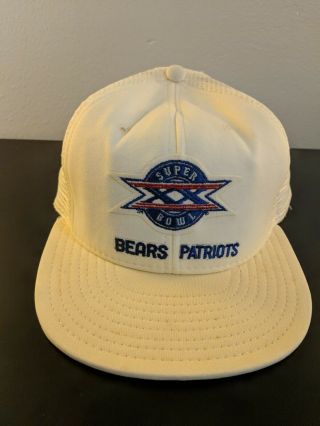 Vintage Nfl Chicago Bears/ Patriots Bowl Xx Snapback Trucker Cap/with Tags