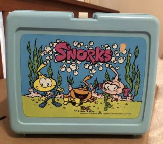 Vintage 1984 Thermos Snorks Plastic Lunchbox Complete W/ Insert