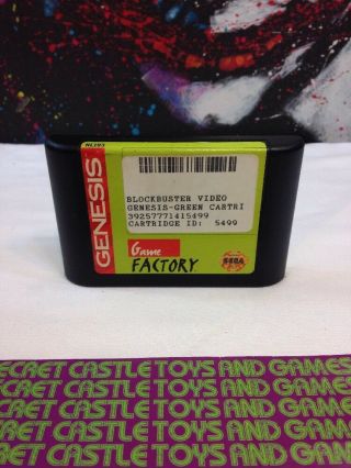 Blockbuster Game Factory Green Reprogramable Cartridge Sega Genesis Rare Grail