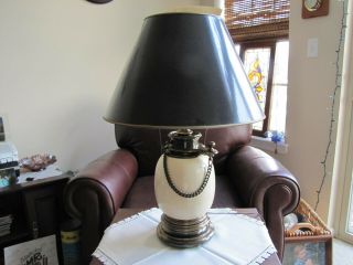 Vintage Stiffel Enameled Brass Lamp 2