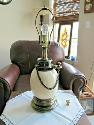 Vintage Stiffel Enameled Brass Lamp 5