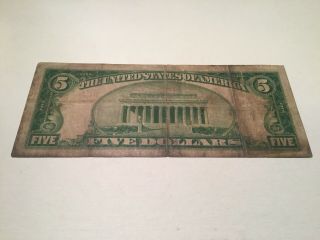 VINTAGE numerical 6 $5 FEDERAL RESERVE NOTE 1928 - A FIVE DOLLARS ATLANTA GREEN 3