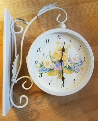 Vintage 2007 Disney Classic Winnie The Pooh Double Sided Hanging Wall Clock