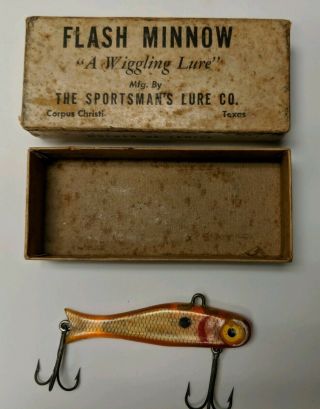 Vintage Texas Saltwater FLASH MINNOW Bingo Sportsman Fishing Lure w/ Box 2