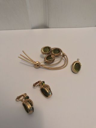 Vintage D&E Juliana for Sarah Coventry Pin Brooch Earrings Pendant Set 8