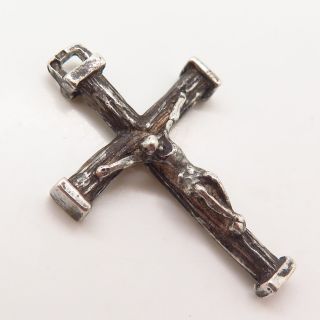 925 Sterling Silver Antique Religious Crucifix Cross Charm Pendant 3