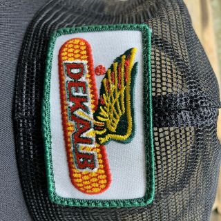 Vintage DEKALB All Mesh SnapBack Trucker Hat Cap Patch K PRODUCTS Made In USA 3