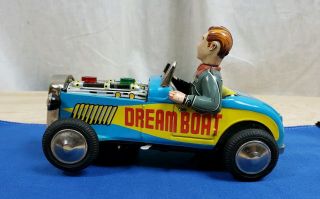 Vintage Tn Nomura Dream Boat Hot Rod Tin Toy Japan