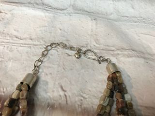 Jay King DTR 925 Sterling Silver 5 strand agate bead necklace 6