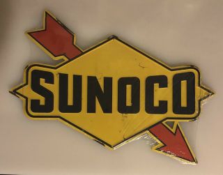 Vintage Style Sunoco Metal Sign Nascar Racing Fuel Large Size 18 " X 12 "