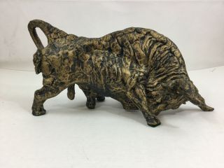 Vintage Toro Bull Statue Bullfighting 20 " X10 " Bronze Spanish Art Matador Pottery