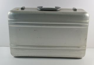 Vintage Halliburton Metal Aluminum Hard Briefcase Travel Case W/ Key 1940s 1950s
