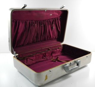 Vintage Halliburton Metal Aluminum Hard Briefcase Travel Case w/ Key 1940s 1950s 2