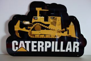 Caterpillar D9 Steel Dealer Die Cut Sign Rare 2004 - 2005 Enamel 20 " By 30 "
