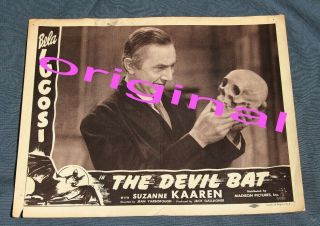 Rare Poster - " The Devil Bat " Bela Lugosi 1940 