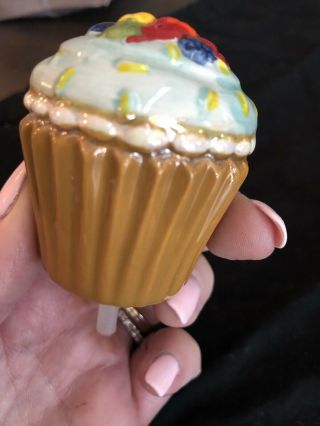 Nora Fleming Retired Cupcake Mini With NF’s On Sprinkles - Rare - First Version 7