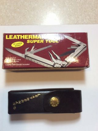 Vintage 1996 Leatherman Supertool With Leather Sheath – Collectible