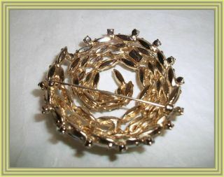 Sherman YELLOW AB - MARQUISE CRYSTAL TIERED SPIRAL CLUSTER MOTIF BROOCH NR 4