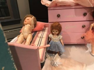 Mixed Vintage Vogue Ginny Doll Furniture Doll,  Clothes A Suitcase Table Set 5