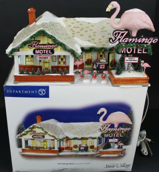 Dept 56 Snow Village The Flamingo Motel 799930 Rare Jb
