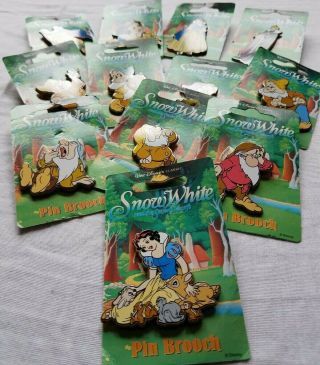 Vintage Disney Pins - Snow White And The Seven Dwarfs Pins - - All 12 Collector Pins