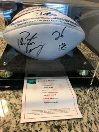 Peyton Manning Rookie Signed Indianapolis Colts Record Football 106/300 Rare