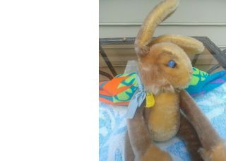 Large Vintage Steiff 18 inch Plush Rabbit Bunny With Ear Button and Tag 7343 2