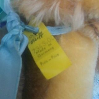Large Vintage Steiff 18 inch Plush Rabbit Bunny With Ear Button and Tag 7343 5