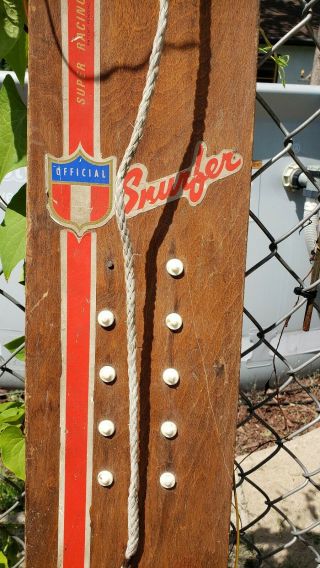 Vintage Snurfer Snowboard Wooden Official Racing Model Brunswick 1960 ' s 3