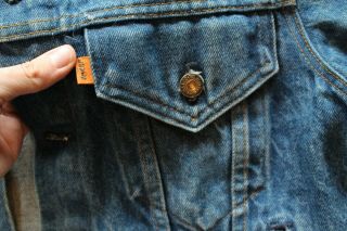 Vintage 80s Levi ' s Orange Tab Denim Jacket Corduroy Collar Size 40 Blue Jeans 2